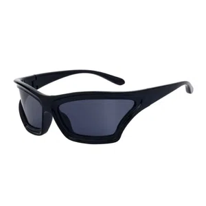 Oudi Premium UV Protected Lens Black Polycarbonate Full Rim Sunglasses for Women Grey-Black
