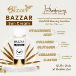 BAZZAR Sun Cream SPF 50+ PA++++ | UVA/UVB Protection | Lightweight Non-Sticky Sunscreen | Hydrating & Whitening Daily Use