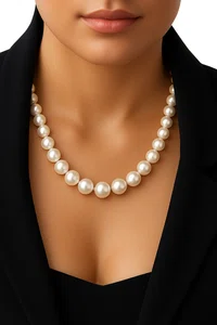 Pearl Necklace for Women - Dainty Round Japanese Pearl Choker necklaces for women