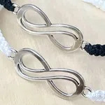 2Pcs 8 Words Infinity Love Couple Bracelets For Women Men Handmade Braided Rope Chain Charm Matching Bracelet Friendship Jewelry