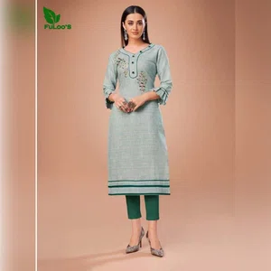 FuLoo's Rosy Designer Handloom South Cotton Kurti Only #107