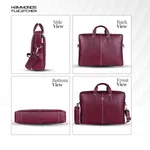 HAMMONDS FLYCATCHER Genuine Leather Office Bag for Men - 15.6 Inch Laptop Bag for Men, Professional Leather Bag for Men - Adjustable Straps and Multiple Compartments - Olive Green