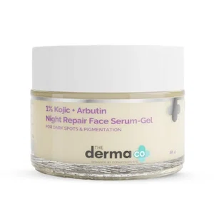 The Derma Co 1% Kojic + Arbutin Night Repair Face Serum-Gel for Dark Spots & Pigmentation - 50g