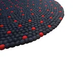 Navy Blue 100 Cm x 100 Cm Round Felt Ball Carpet For Home/Office