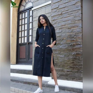 FuLoo's Lighter Denim Western Kurti # 1013