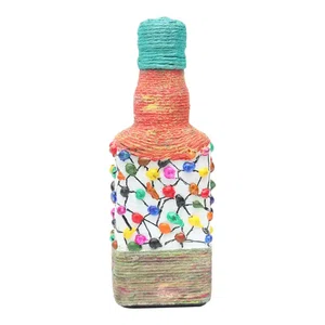 Hot Glue Bubble Hand Print Handmade Craft Bottle For Decoration