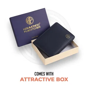 Hammonds Flycatcher RFID Protected BLUE Genuine Leather Wallet for Men