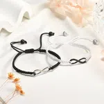 2Pcs 8 Words Infinity Love Couple Bracelets For Women Men Handmade Braided Rope Chain Charm Matching Bracelet Friendship Jewelry
