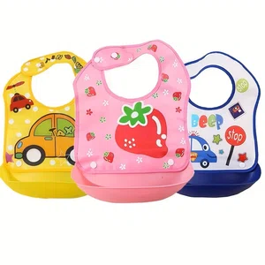 2 Pcs Waterproof Silicone Baby Feeding Bib Set with Crumb Catcher/Lyare