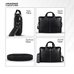 Hammonds Flycatcher Black Genuine Leather Bag For 13 inch Laptop