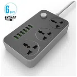 LUCKY HAWK LH-T21 5V 3.4A 3 International Anti Static Power Socket 6 USB Port