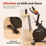 Exercise Spin Bike | Red/Black Seat Adjustable Exercise Spin Bike With Tension Adjustable | Lcd Display Spin Exercise Bike 100KG