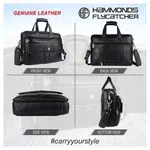 Hammonds Flycatcher Leather Black Laptop Bag for 15.6" Laptop
