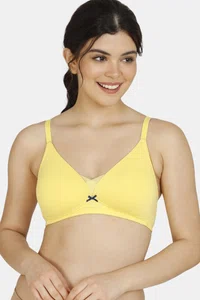 Zivame Modern Grounds Padded Non Wired 3/4th Coverage T-Shirt Bra - Yellow