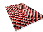 Hand-Knot Red Nepali Carpet: Modern Design, 60 Knots, 170x240 Cm