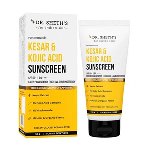Dr. Sheth's Kesar & Kojic Acid Sunscreen with SPF 50+ PA++++ 50gm