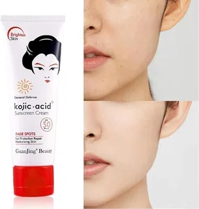 GuanJing Kojic Acid Sunscreen Cream SPF 50 PA+++ (80g) – Sun Protection Repair Cream