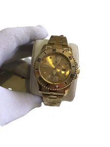 Luxury Men’s Analog Watch – Classic Submarine Style | Stainless Steel | Water Resistant | Golden
