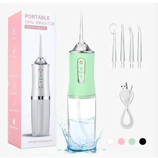 Premium Dental Flosser | 3 Speed Level (Soft,Normal Pulse) | 220ML Portable Oral Irrigator | Cordless Dental Water Flosser For Teeth Cleaning Teeth Whitening 3 Pressure Mode 4 Jet Tip IPX7 | Dental Floss | Dental Flosser | Oral Irrigator