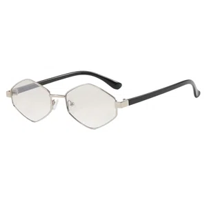 Oudi Premium UV Protected Lens Black Metal Full Rim Sunglasses for Women Silver-Black