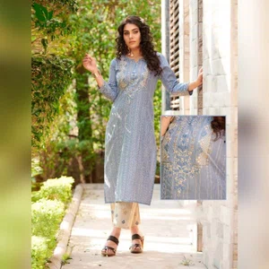 FuLoo's Skylark Pure Cotton Designer Embroidered Kurti for Women#05