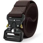 Men Nylon Belt with Quick Release American Lock, Grey image 1