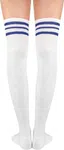 Women Three Stripe Over Knee High Socks image 1