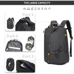 Aoking SN4071 Waterproof Laptop Backpack 20L with USB Port, Black image 7