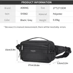 Aoking SY3082 Waist Bag and Crossbody Sling Bag, Black image 10