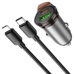 Hoco NZ16A Rigorous 43W Dual Port PD25W+QC3.0 Car Charger Set (C to iP) image 3