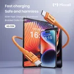 Miccell 60W USB-C to USB-C Braided Cable – Orange image 2
