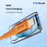 Miccell 60W USB-C to USB-C Braided Cable – Orange image 4