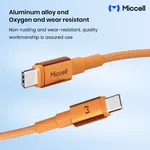 Miccell 60W USB-C to USB-C Braided Cable – Orange image 5