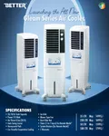 Better Gleam Air Cooler 35 Liter, Auto Swing, 360-Degree Castor Wheels, Dust Filter Net image 2